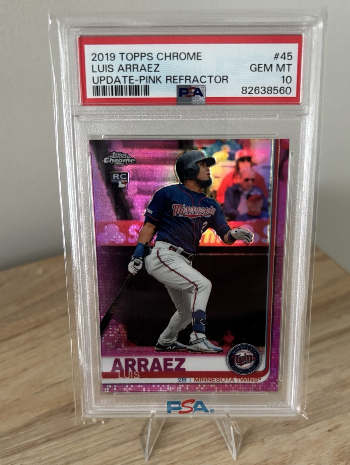 2019 Topps Chrome Update Luis Arraez #45 Pink Refractor RC PSA 10 Gem Giants 💎