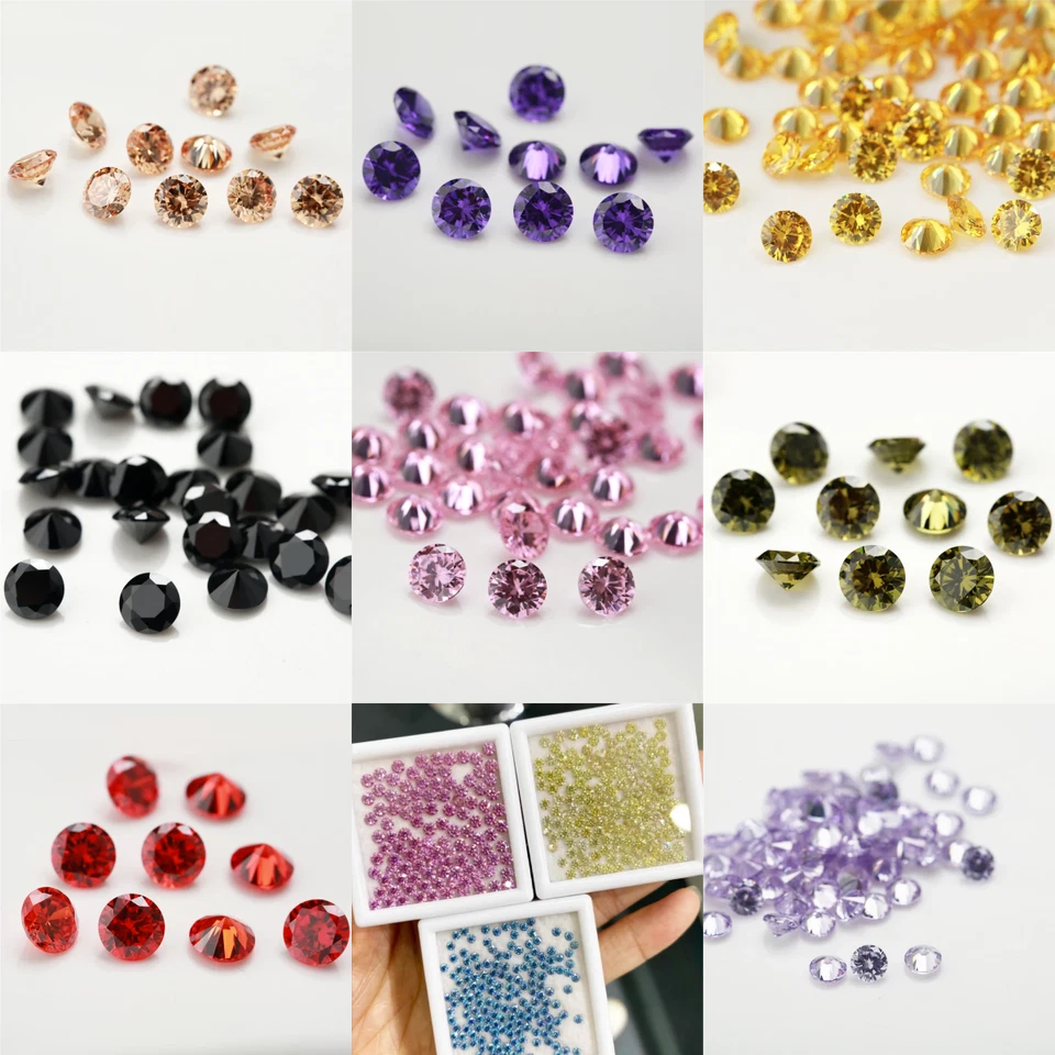 0.5-3ct Pink Yellow Blue 5pcs 10pcs VS1 Round Cut Excellent Moissanite with GRA - Image 2 of 4