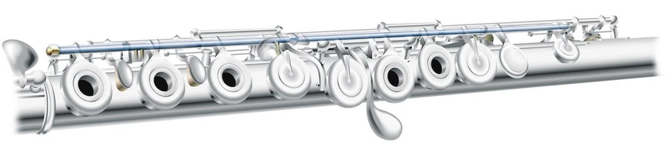 Pearl FORZA F-525-E Querflöte, handmade Kopf, Vollsilber Mundlochplatte, Etui - Bild 3 von 3