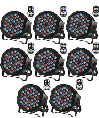 Holdlamp Rechargeable Par Lights 36W RGB Battery Powered, Wireless LED- 8 Pack