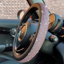 Steering Wheel Cover With Jumbo Crystal Rhinestonesnon-slipuniversal 15pink Steering Wheel Cover With Jumbo Crystal Rhinestonesnon-slipuniversal 15pink