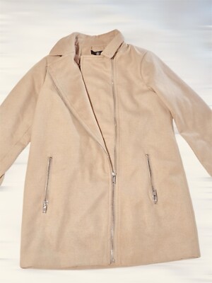 Missguided Camel Zippered Women Coat (US 4) Small 