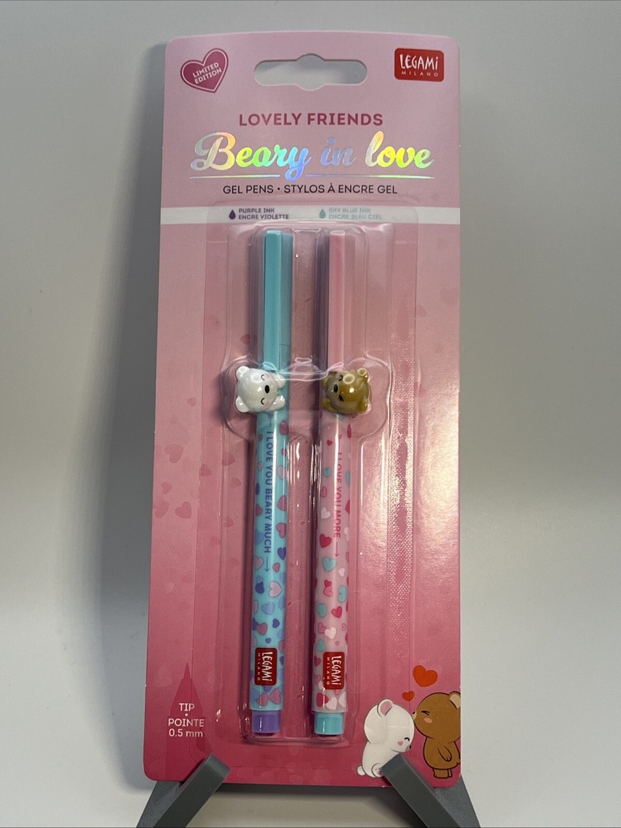 Legami Beary In Love Gel Pen Set Lovely Friends Valentine's Day