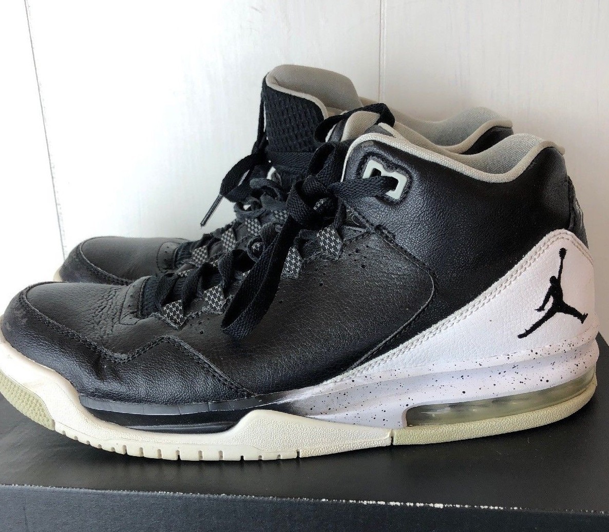 Jordan Flight Orgin Men's size Black whtie Leather Sneakers Shoes