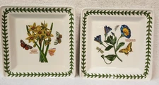 Portmeirion Botanic Garden 7" Square Salad Plate Narcissus/Convolvulus Set of 2