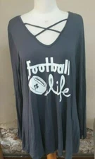 NWT Pink Foot Ladies Long Sleeve FOOTBALL LIFE Long Sleeve Shirt Top