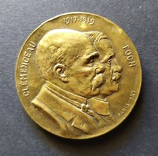 Médaille WW1 Clemenceau et Foch  Par F.Gilbault