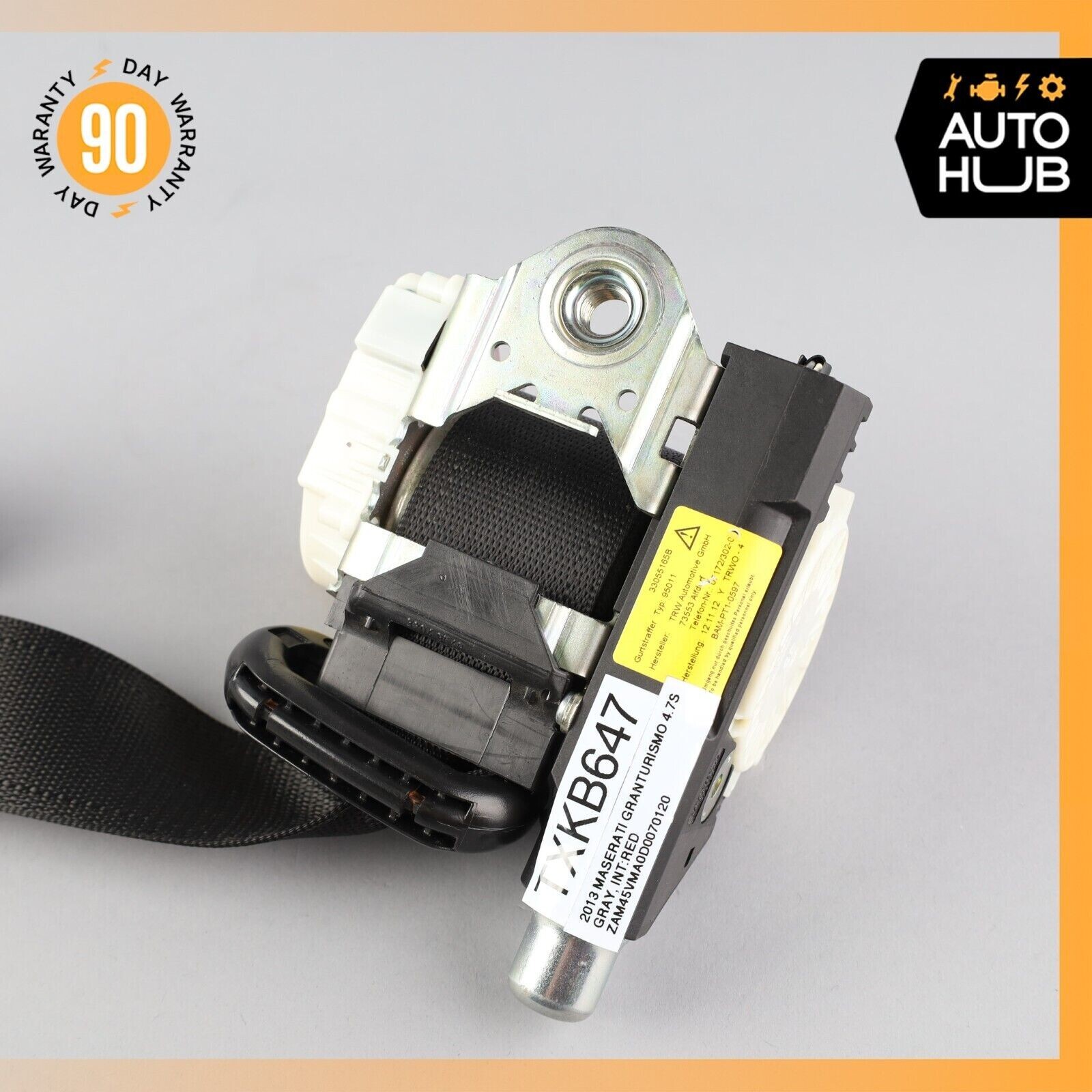 10-19 Maserati GranTurismo S M145 4.7L Front Right Side Seat Belt Black OEM 28k