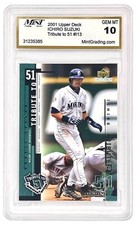 ICHIRO SUZUKI ROOKIE CARD 2001 Upper Deck TRIBUTE TO 51 Graded GEM-MT 10