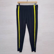 Zyia Active Luxe Neon Tape Stripe High Rise Ankle Length Athletic Leggings 14-16