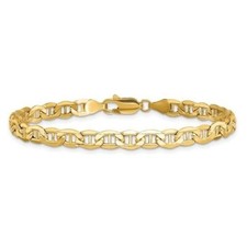 10K Yellow Gold Anchor Chain 4.75mm Bracelet 8" Lobster Clasp