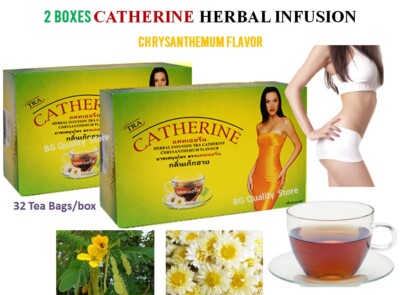 2X CATHERINE Herbal Infusion Tea Slimming Diet Detox Weight Control 32sachet/box