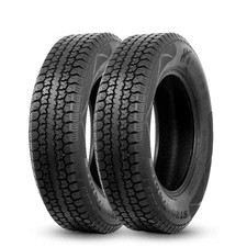 Set 2 ST205/75D15 Trailer Tires 205 75 15 6Ply Tubeless Heavy Duty Travel Tyres