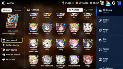 [GLOBAL] Epic 7 Starter 3ML New Moon Luna  Vivian Lilibet Jack +11k Gems +38 ML