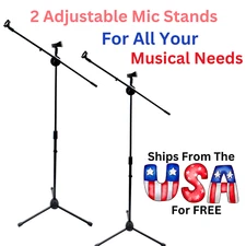 2 pcs Tripod Microphone Stand With Boom STAND-02 SHIPS FREE