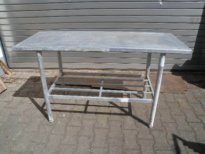 Arbeitstisch Aluminium mit Ablage ca. 150 x 60 x 85 cm (B x T x H) | eBay