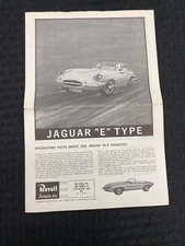 Revell 1963 Jaguar E Type H-1280 XK-E Roadster Instructions Sheet Original 