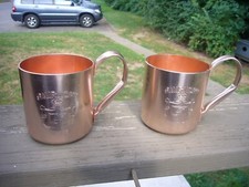 Vintage Smirnoff Vodka Moscow Mule Copper Mugs- Set Of 2&nbsp; -&nbsp; &nbsp;VGC