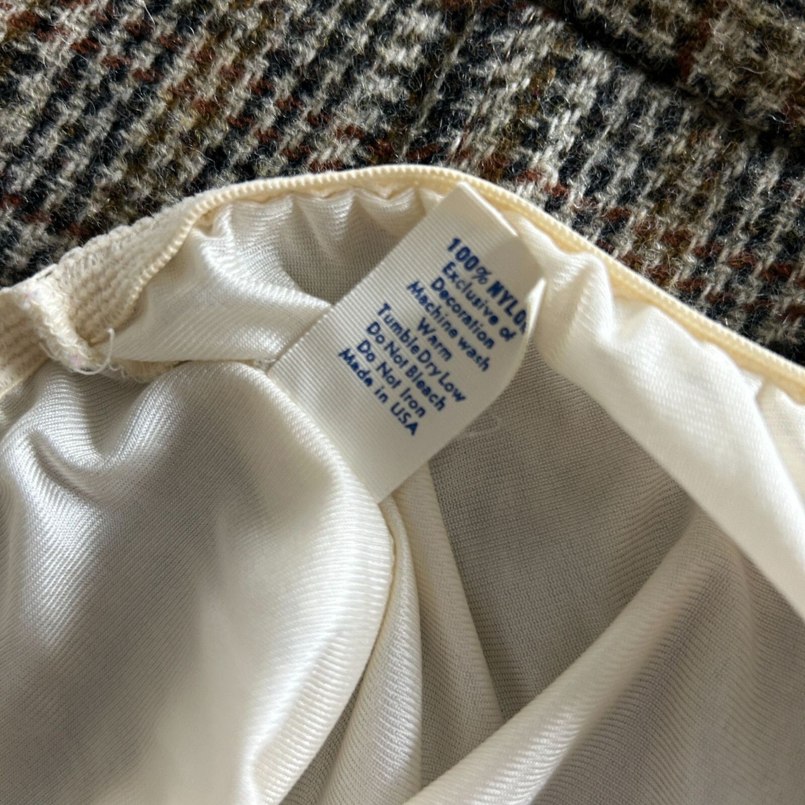 Cream Lace Half Slip Satin Slip Skirt Gem