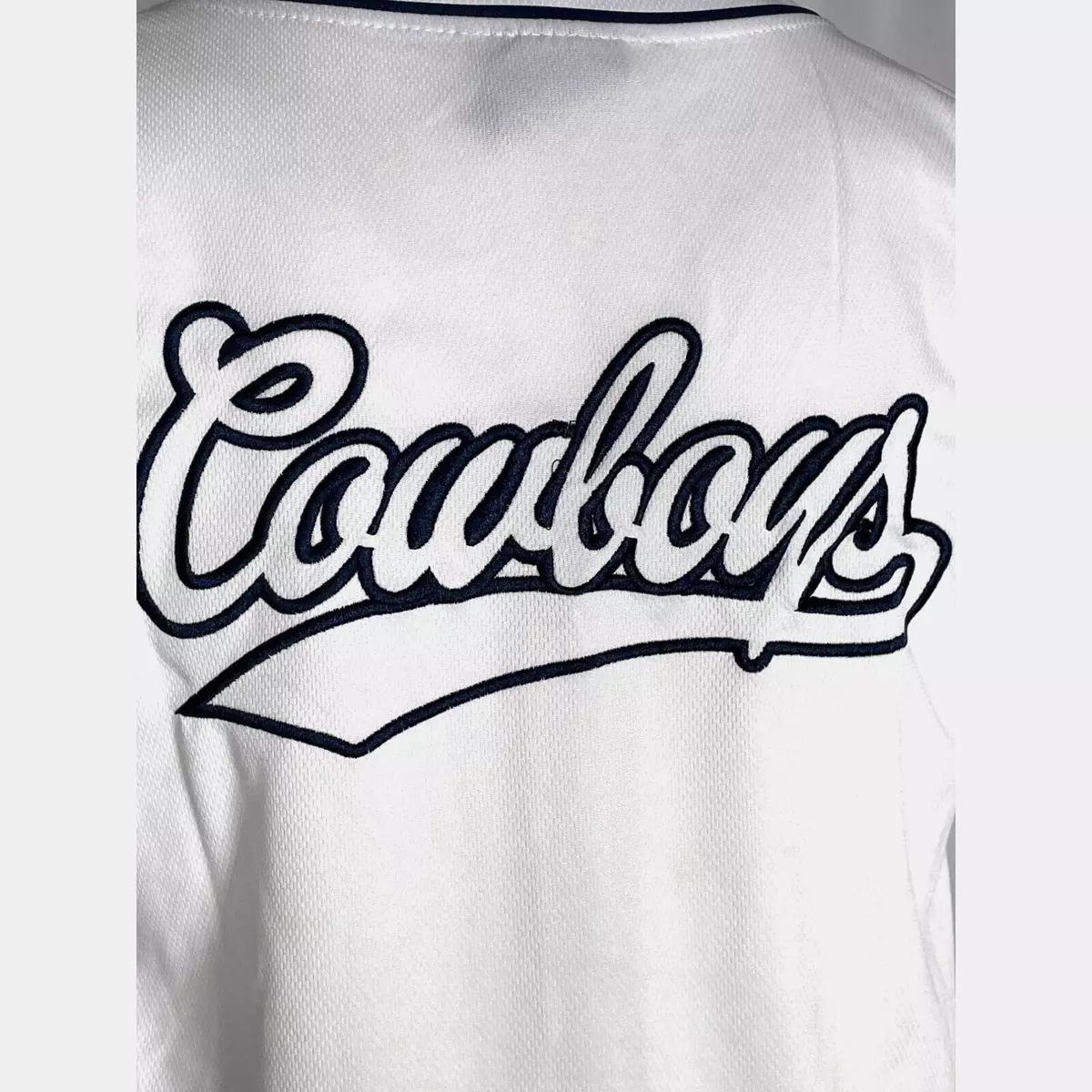 VTG Dallas Cowboys NFL White Baseball Jersey Men's SMALL