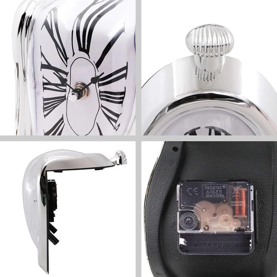 Melting Clock Salvador Dali Watch Melted Clock for Decorative Home Shelf Desk - Image 3 of 4