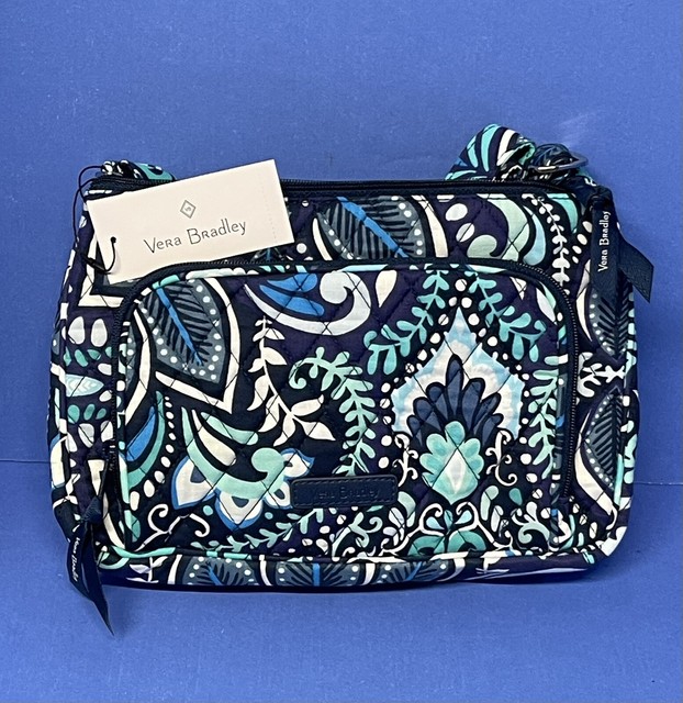 Vera Bradley RFID Little Hipster Blue Island Medallion Crossbody for