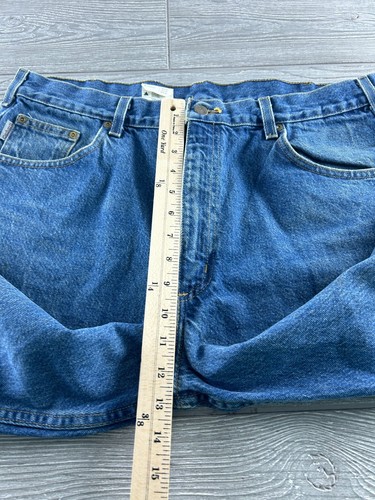 Jeans da lavoro Carhartt B146 DST Distressed Denim - Uomo taglia 38X30 lavaggio medio - Foto 11 di 12