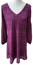 Anthropologie Maeve Laila Purple Lace Puff Sleeve Dress Women’s Medium