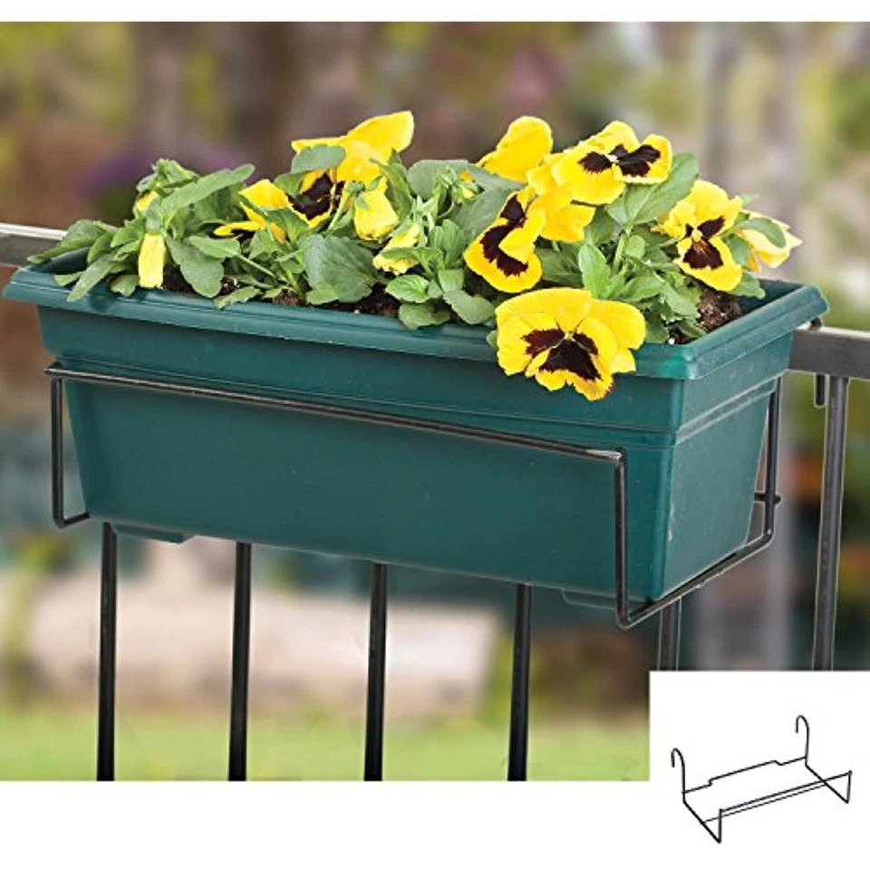 Panacea 89043 093432890431 Soporte para caja de flores sobre riel, marrón/A Foto 2 de 2