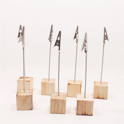 10pcs Wood Metal Photo Alligator Clip Memo DIY Wires Picture Holder Table Stand - Picture 7 of 7
