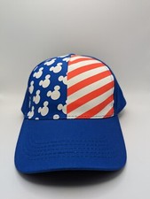 Disney Red White Blue Mickey Mouse SnapBack Hat American Flag Adult July 4th
