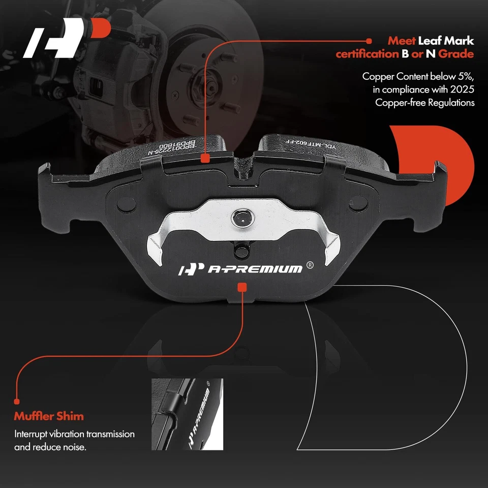 Front Disc Brake Rotors and Ceramic Brake Pads for BMW 335d 335i 335is 335xi X1 - Image 3 of 4