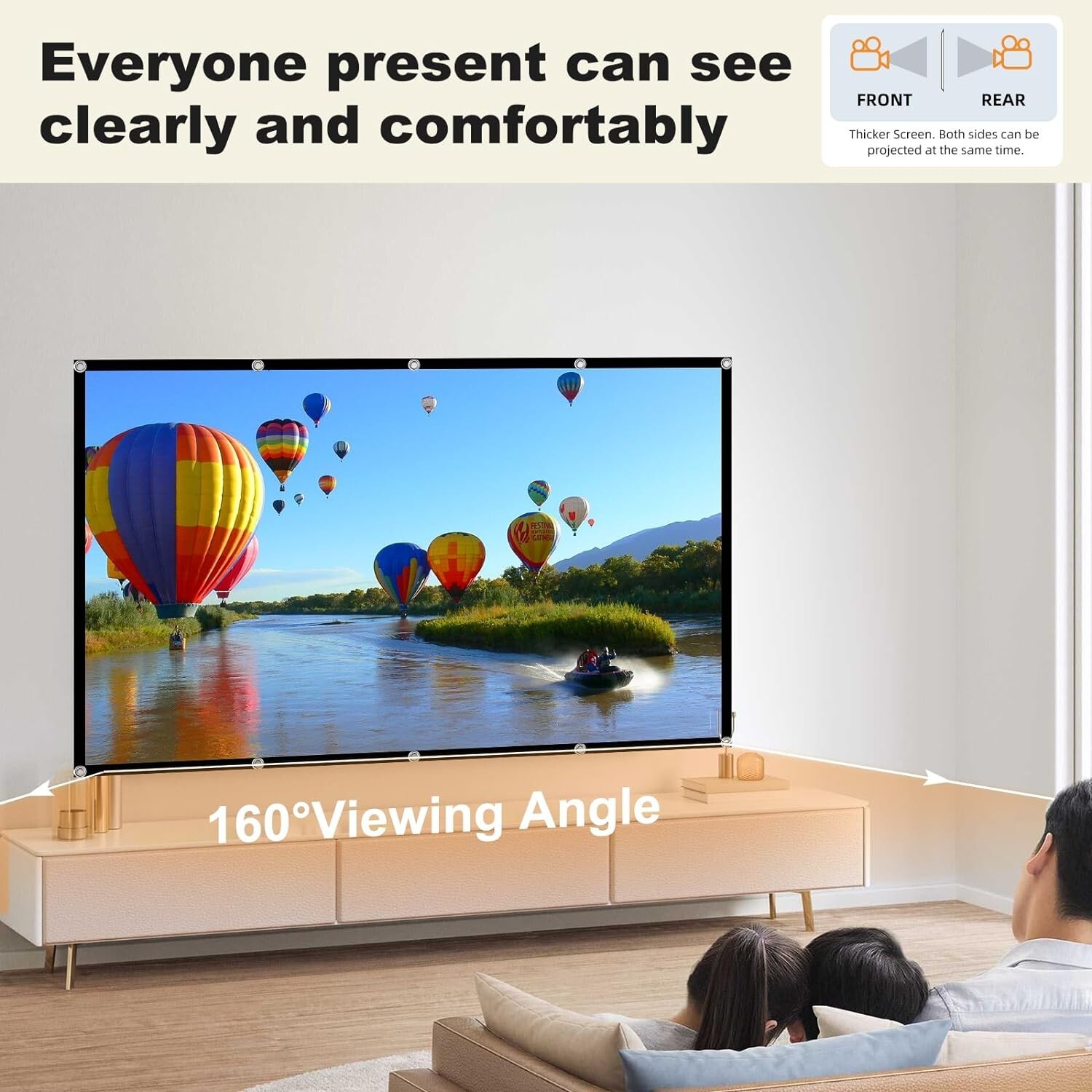 Easy-Install 150-Inch Foldable Movie Screen - 4K Clear Quality for Entertainment