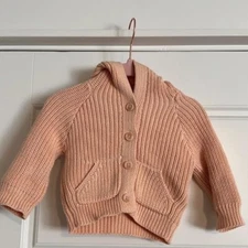 Jamie Kay Bear Hooded Cardigan Sweater 0-3M Neutral Quincy Mae Rylee and Cru