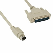6ft Mini DIN 8 Pin Male To DB25 25 Pin Male Cable 28AWG for Mac Port to PC Modem