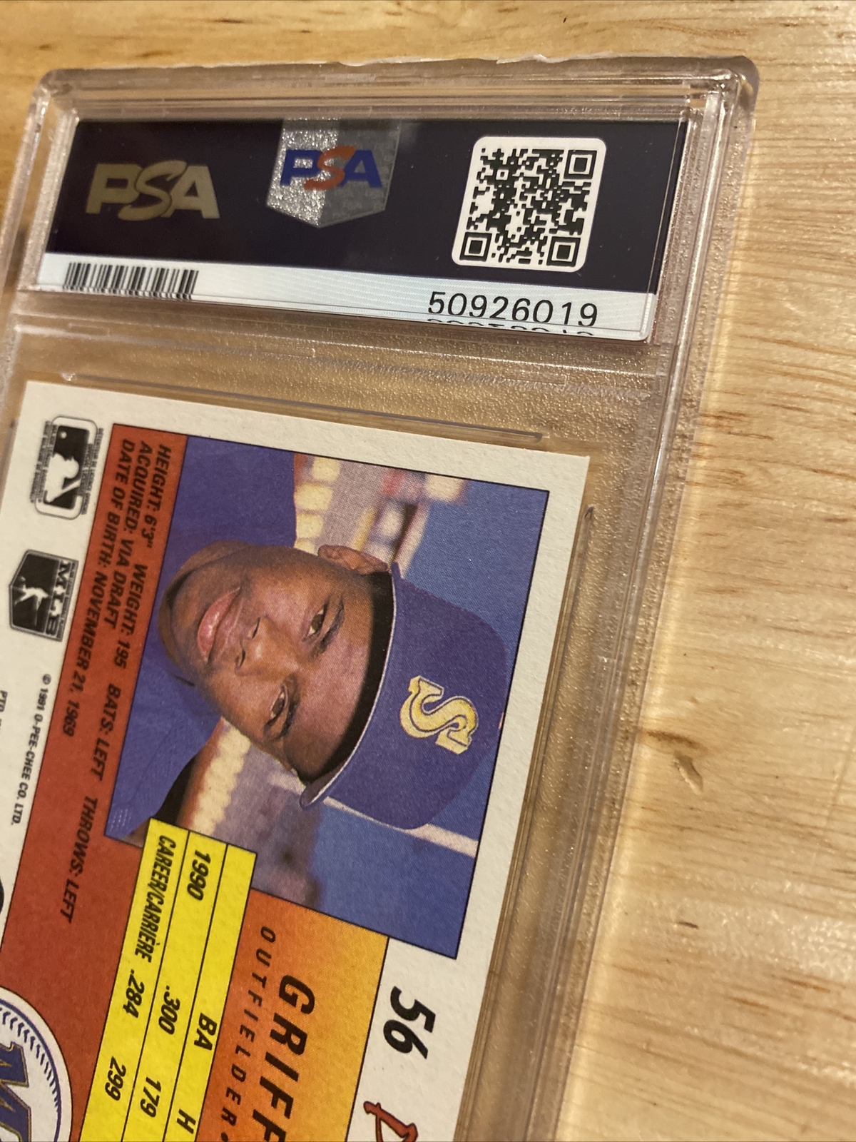 Ken Griffey Jr. Vintage PSA 8 Card O Pee Chee Premier 1991 Baseball Card WA GIFT view 11