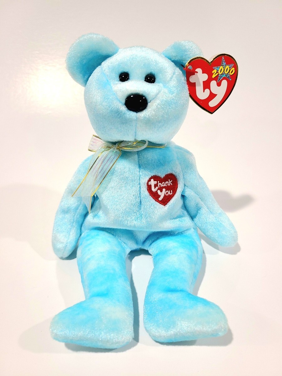 Ty Beanie Baby Babies Rare 6th Gen Thank You Bear 2000 8.5