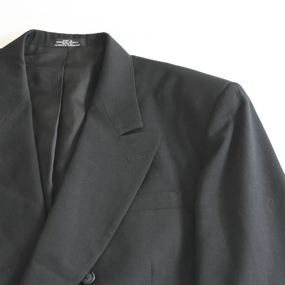 Винтажный мужской 42R твердого черной шерсти двубортный блейзер Sport пальто куртка - Изображение 2 из 4