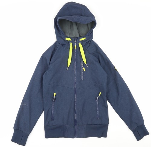 Surfanic Unisex Navy Softshell Hooded Jacket Small - Picture 1 of 12