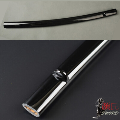 Glossy Black Lacquered Wooden Saya Sheath For Japanese Samurai