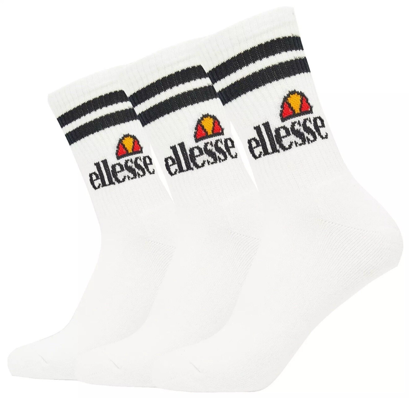 SAOLA Nuovo Ellesse Pullo confezione da 3 calze girocollo suola ammortizzata taglia US 5 9 DONNA