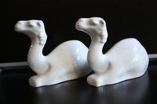 Vintage Naaman Israel White Cast Porcelain Camel Figurine Collectible Excellent