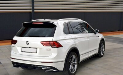 For VW Tiguan Mk 2 R-Line Spoiler Wing Extension Maxton Design Gloss Black Abs