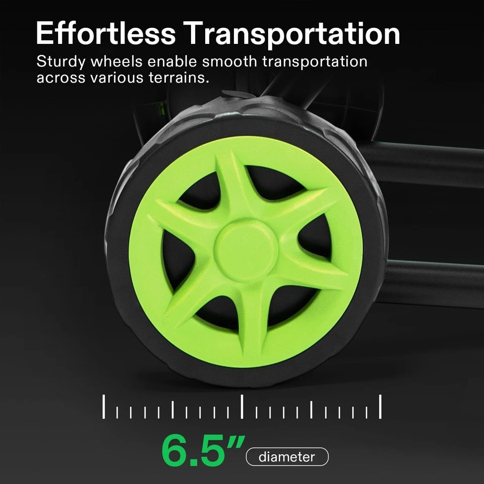 Электрический измельчитель древесины VIVOSUN 1800 Вт с колесом и сумкой для сбора 50 л зеленый - Изображение 4 из 4