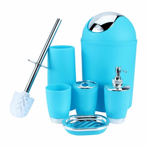 6Pcs Bathroom Accessories Set Bath Toilet Brush Lotion Bottles Holder Soap Dish - Picture 15 of 18
