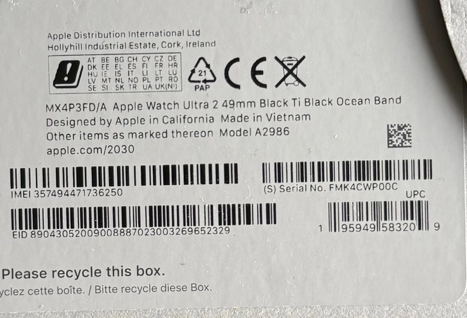 APPLE Watch Ultra 2 (2024) 49 mm Titangehäuse Oceanband Schwarz MX4P3FD/A Top!! - Bild 2 von 2