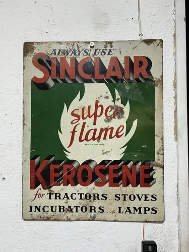 Rare Vintage Sinclair Kerosene Sign