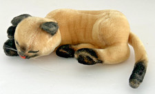 Rare Dakin Vintage Siamese Cat Stuffed Plush Sleeping Laying Down 12"
