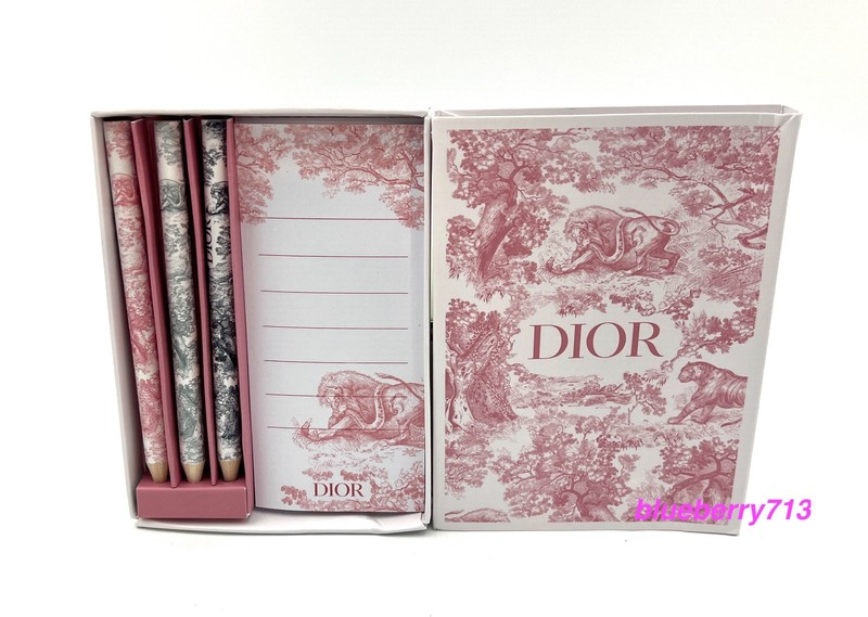 New in Box! Dior Note Memo Pads Notebook With Crayon Color Pencil Mini Size Set