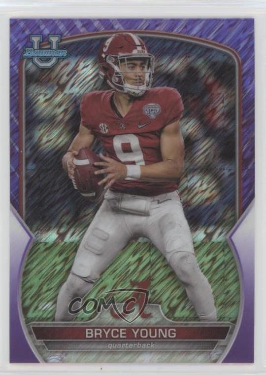 2022 Bowman U Chrome Purple Shimmer Refractor Bryce Young #1 0x5t